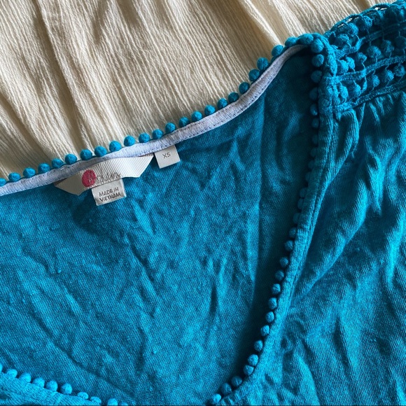 Boden 100% Linen Voop Turquoise Tee - Picture 3 of 5